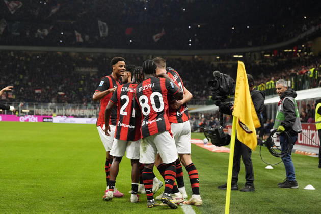 AC Milan s Adrien Rabiot celebrates after scoring 2-0 during the Serie A soccer match between AC Milan and Atalanta BC at the Giuseppe Meazza Stadium in Milan, Italy - October 18, 2026. - Soccer  Copyright: xFabioxFerrari LaPressex