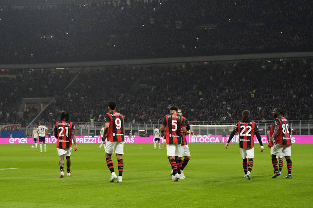 AC Milan s Gonçalo Ramos celebrates after scoring 1-0 during the Serie A soccer match between AC Milan and Atalanta BC at the Giuseppe Meazza Stadium in Milan, Italy - October 18, 2026. - Soccer  Copyright: xFabioxFerrari LaPressex