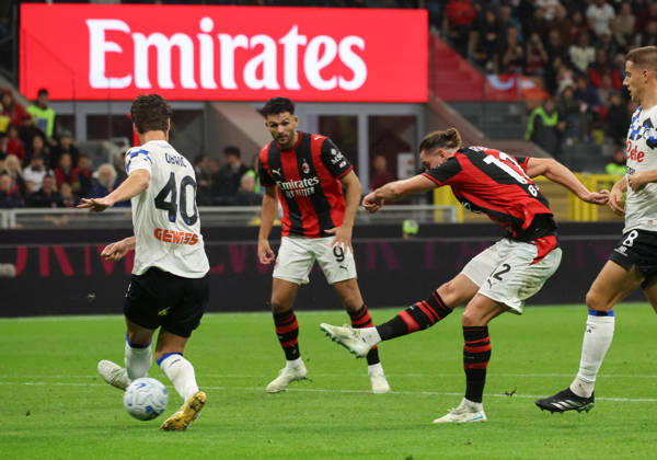 October 18, 2026, Milan: AC Milan s mildfielder Adrien Rabiot scores goal during the Italian Serie A soccer match AC Milan vs Atalanta at Giuseppe Meazza Stadium in Milan, Italy,18 October 2026. ANSA ROBERTO BREGANI. Soccer: Serie A; AC Milan-Atalanta  - ZUMAa110 20261018_zaf_a110_042 Copyright: xRobertoxBreganix