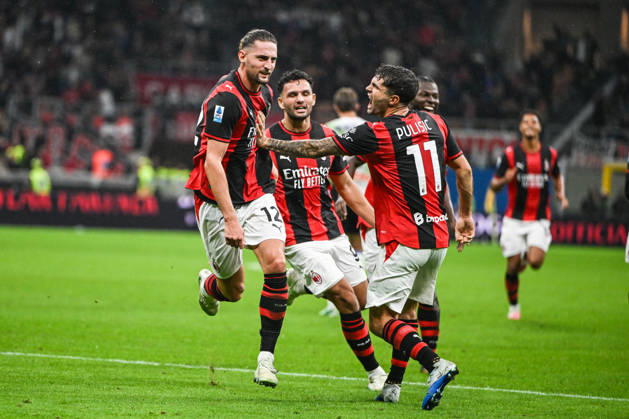 IPA89866736 - Adrien Rabiot of AC Milan celebrating after scoring a goal during the Italian Serie A soccer match between AC Milan and Atalanta BC on October 18, 2026, at the Giuseppe Meazza San Siro Stadium in Milan, Italy. Credit: Tiziano Ballabio  Copyright: xTizianoxBallabio IPAxSportx xx IPA89866736 IPA89866736