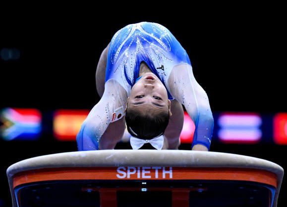 Netherlands Artistic Gymnastics World Championships Qualifiers 9267980 18.10.2026 Japan s Kishi Rina competes on the vault during the women s qualification at the 2026 World Artistic Gymnastics Championships in Rotterdam, the Netherlands. Alexey Filippov Sputnik Rotterdam Netherlands  Copyright: xAlexeyxFilippovx