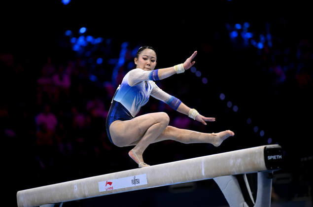 Netherlands Artistic Gymnastics World Championships Qualifiers 9268010 18.10.2026 Japan s Nishiyama Misa competes on the balance beam during the women s qualification at the 2026 World Artistic Gymnastics Championships in Rotterdam, the Netherlands. Alexey Filippov Sputnik Rotterdam Netherlands  Copyright: xAlexeyxFilippovx