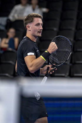 TENNIS : ATP, Tennis Herren 250 - Grand Tennis AURA - Decines (France) 18 10 2026 Ugo BLANCHET (FRA) vs Nicolai BUDKOV KJAER (NOR) during the qualifying tournament of the Auvergne Rhône-Alpes Grand Prix at the LDLC Arena in Décines on October 18, 2026. Photo Sandrine Thesillat PsNewZ Copyright: xSandrinexTHESILLATx