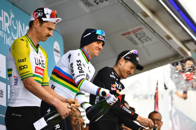 October 18, 2026, Les Herbiers, Pays De La Loire, France: Red BullÃBoraÃHansgrohes Belgian rider Remco Evenepoel competes in the Chrono des Nations in Les Herbiers, France, on October 18, 2026. Chrono Des Nations  - ZUMAh284 20261018_znp_h284_006 Copyright: xRonanxHoussinx