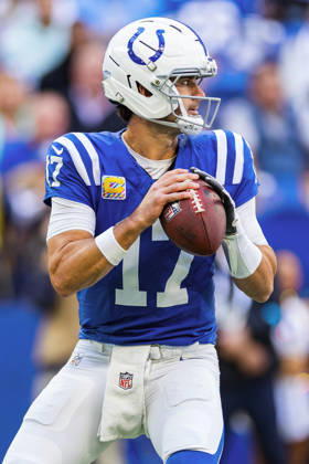 Oct 18, 2026; Indianapolis, IN, USA; Indianapolis Colts quarterback Daniel Jones (17) passes the ball during NFL, American Football Herren, USA game action against the Tennessee Titans at Lucas Oil Stadium. Mandatory Credit: -Cal Media NFL 2026: Titans Vs Colts OCT 18  - ZUMAc04_ 20261018_zma_c04_018 Copyright: xJohnxMersitsx