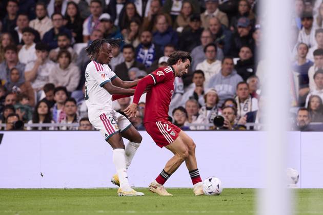 October 18, 2026, Madrid, Spain: Yan Diomande (Real Madrid CF) and Juan Iglesias (Sevilla FC) are seen in action during the LaLiga EA SPORTS 2026 2027 match between Real Madrid CF and Sevilla FC..Final score: Real Madrid CF 4-1 Sevilla FC. LaLiga EA SPORTS 2026 2027 - Real Madrid CF And Sevilla FC In Madrid, Spain - 18 Oct 2026 - ZUMAs197 20261018_aaa_s197_253 Copyright: xFedericoxTitonex