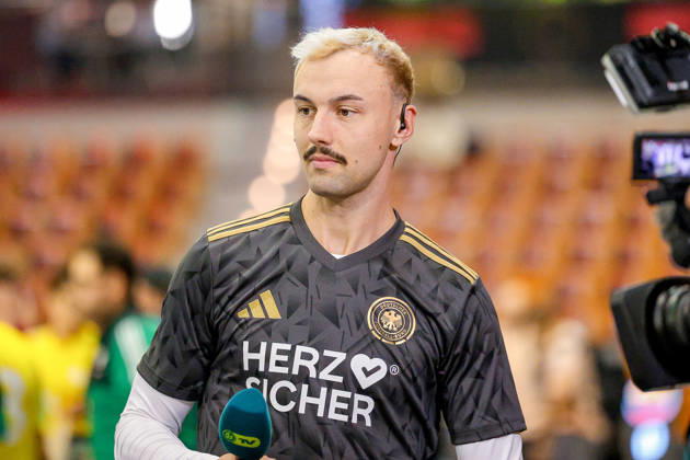18.10.2026, xsefx, Futsal, WM-Qualifikation, Deutschland - Litauen, Westenergie Sporthalle Mülheim an der Ruhr, Saison 2026 2027: Christopher Wittig (Deutschland 02) im Interview vor dem Spiel in Mülheim DFB regulations prohibit any use of photographs as image sequences and or quasi-video. Nordrhein-Westfalen Deutschland