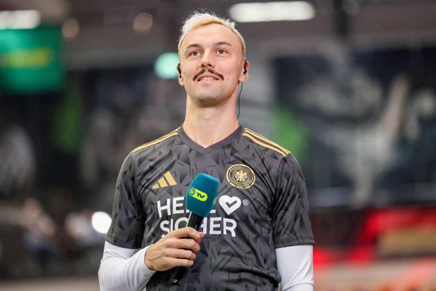 18.10.2026, xsefx, Futsal, WM-Qualifikation, Deutschland - Litauen, Westenergie Sporthalle Mülheim an der Ruhr, Saison 2026 2027: Christopher Wittig (Deutschland 02) im Interview vor dem Spiel in Mülheim DFB regulations prohibit any use of photographs as image sequences and or quasi-video. Nordrhein-Westfalen Deutschland
