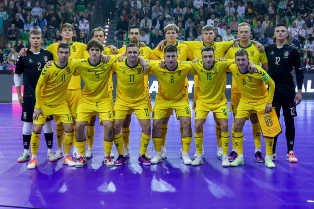 18.10.2026, xsefx, Futsal, WM-Qualifikation, Deutschland - Litauen, Westenergie Sporthalle Mülheim an der Ruhr, Saison 2026 2027: Die Futsal National-Mannschaft aus Litauen DFB regulations prohibit any use of photographs as image sequences and or quasi-video. Nordrhein-Westfalen Deutschland
