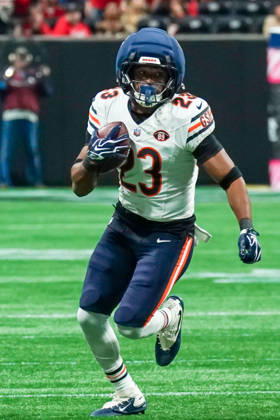 October 18, 2026, Atlanta, Georgia, USA: Chicago Bears running back Roschon Johnson (23) runs with the ball during the game against the Atlanta Falcons at Mercedes-Benz Stadium. NFL, American Football Herren, USA Chicago Beras At Atlanta Falcons  - ZUMAw109 20261018_fap_w109_007 Copyright: xDebbyxWongx