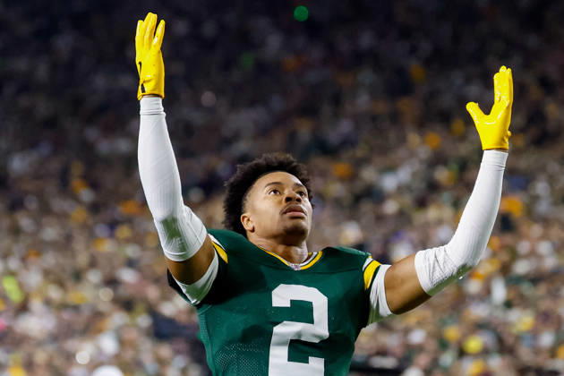 Oct 18, 2026; Green Bay, WI, USA; Green Bay Packers cornerback Brandon Cisse (2) praying before the NFL, American Football Herren, USA game against the Dallas Cowboys at Lambeau Field. Mandatory Credit: -Cal Media. NFL 2026: Cowboys Vs Packers OCT 18  - ZUMAc04_ 20261018_zma_c04_457 Copyright: xDarrenxLeex