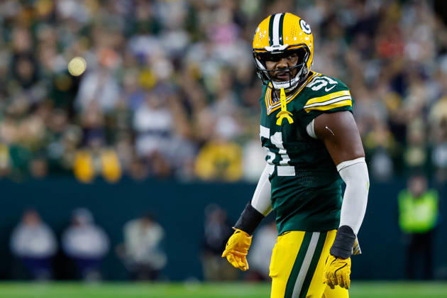 Oct 18, 2026; Green Bay, WI, USA; Green Bay Packers defensive end Dani Dennis-Sutton (51) lurking during the NFL, American Football Herren, USA game against the Dallas Cowboys at Lambeau Field. Mandatory Credit: -Cal Media. NFL 2026: Cowboys Vs Packers OCT 18  - ZUMAc04_ 20261018_zma_c04_476 Copyright: xDarrenxLeex