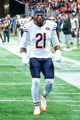 October 18, 2026, Atlanta, Georgia, USA: Chicago Bears defensive back Cam Lewis (21) on the field before the game against the Atlanta Falcons at Mercedes-Benz Stadium. NFL, American Football Herren, USA Chicago Beras At Atlanta Falcons  - ZUMAw109 20261018_fap_w109_026 Copyright: xDebbyxWongx
