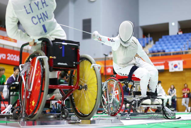 Mieko Matsumoto (JPN), OCTOBER 19, 2026 - Para Fencing : Women s Foil Category A Round of pool during the Asian Para Games Aichi-Nagoya 2026 at Nagoya City Inae Sports Center in Aichi, Japan. Noxthirdxpartyxsales  aflo_357259584 NaokixMoritax