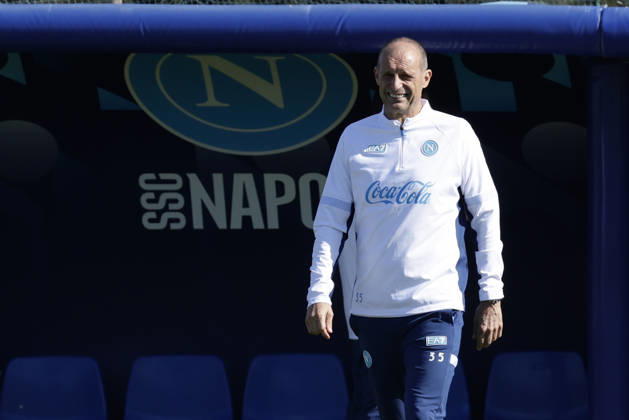 training session SSC Napoli Napoli™s Italian coach Massimiliano Allegri during of the UEFA Champions League group stage matchday 3 fixture between SSC Napoli and Bodo Glimt at the SSC Napoli training centre in Castelvoturno, Caserta, on 19, October, 2026. _BPH9647 Copyright: xAntonioxBalascox