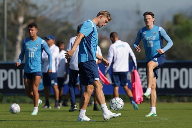 Napoli’s Rasmus Hojlund During training at the SSC Napoli sports center, Champions League Napoli - Bodo Glimt Castel Volturno (CE) on October 19 , 2026 Copyright: xAlessandroxGarofalo LaPressex