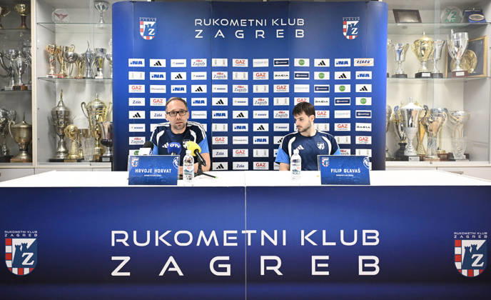 EHF Champions League: press conference, PK, Pressekonferenz of HC ZAgreb Head coach Hrvoje Horvat and Filip Glavas of HC Zagreb speak on a press conference on October 19, 2026 in Zagreb, Croatia ahead of the EHF Champions League match between HC Zagreb and PSG. MarkoxLukunic PIXSELL