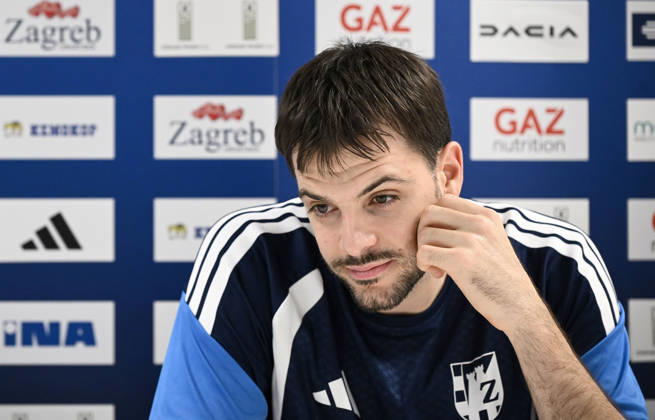 EHF Champions League: press conference, PK, Pressekonferenz of HC ZAgreb Filip Glavas of HC Zagreb attends a press conference on October 19, 2026 in Zagreb, Croatia ahead of the EHF Champions League match between HC Zagreb and PSG. MarkoxLukunic PIXSELL