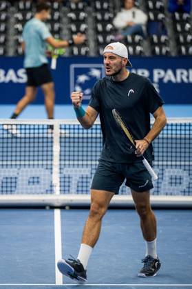 Constantin Frantzen of Germany pictured in action during the European Open ATP, Tennis Herren tennis tournament in Brussels, on Monday 19 October. This year s edition of the tournament is taking place from 17 to 25 October JASPERxJACOBS  x190285416x