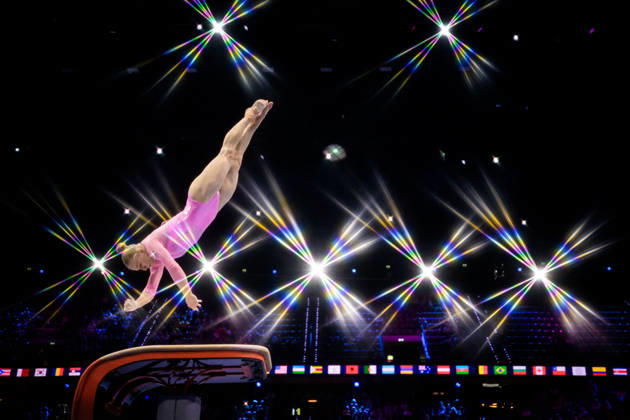 261019 Editors note: An on-camera star filter was used to create this picture. Charlize Moerz of Austria competes in women s vault qualifications during day three of the 2026 Artistic Gymnastics World Championships on October 19, 2026 in Rotterdam. Photo: Joel Marklund BILDBYRÅN kod JM JM0860 bbeng artistisk gymnastik artistic gymnastics gymnastik-vm vm artistic gymnastics world championships dambbeng artistisk gymnastik artistic gymnastics gymnastik-vm vm artistic gymnastics world championships dam österrike austria Copyright: JOELxMARKLUND BB261019JM061