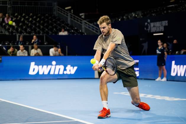 Yannick Hanfmann of Germany pictured in action during the European Open ATP, Tennis Herren tennis tournament in Brussels, on Monday 19 October. This year s edition of the tournament is taking place from 17 to 25 October JASPERxJACOBS  x190291165x