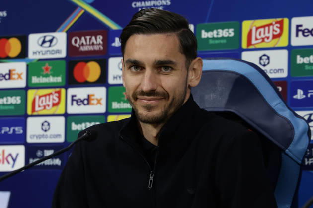 press conference, PK, Pressekonferenz SSC Napoli Napoli s Italian goalkeeper Alex Meret during the SSC Napoli press conference the day before the Champions League football match against Bodo Glimt at the Diego Armando Maradona stadium in Napoli on 19, October, 2026. ABP11704 Copyright: xAntonioxBalascox