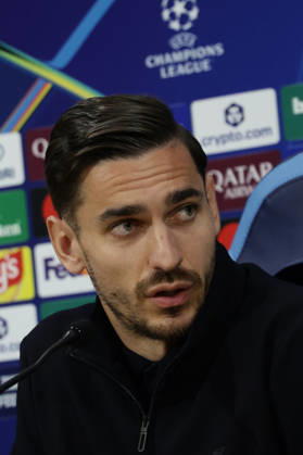 press conference, PK, Pressekonferenz SSC Napoli Napoli s Italian goalkeeper Alex Meret during the SSC Napoli press conference the day before the Champions League football match against Bodo Glimt at the Diego Armando Maradona stadium in Napoli on 19, October, 2026. ABP11731 Copyright: xAntonioxBalascox