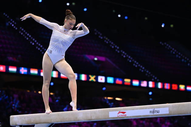 IPA89912758 - Morgane OSYSSEK-REIMER (FRA) on the balance beam during the 54th Artistic Gymnastics World Championships in Rotterdam, Netherlands, on October 19, 2026 Copyright: xFilippoxTomasi IPAxSportx xx IPA89912758 IPA89912758