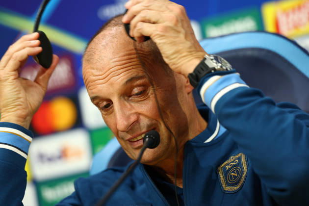 Napoli’s head coach Massimiliano Allegri During the Napoli-Bodo Glimt Champions League press conference, PK, Pressekonferenz in the press room at the Diego Armando Maradona Stadium on October 19, 2026.  Copyright: xAlessandroxGarofalo LaPressex