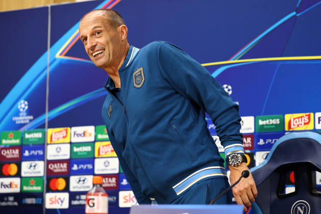 Napoli’s head coach Massimiliano Allegri During the Napoli-Bodo Glimt Champions League press conference, PK, Pressekonferenz in the press room at the Diego Armando Maradona Stadium on October 19, 2026.  Copyright: xAlessandroxGarofalo LaPressex