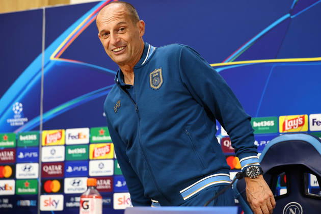 Napoli’s head coach Massimiliano Allegri During the Napoli-Bodo Glimt Champions League press conference, PK, Pressekonferenz in the press room at the Diego Armando Maradona Stadium on October 19, 2026.  Copyright: xAlessandroxGarofalo LaPressex