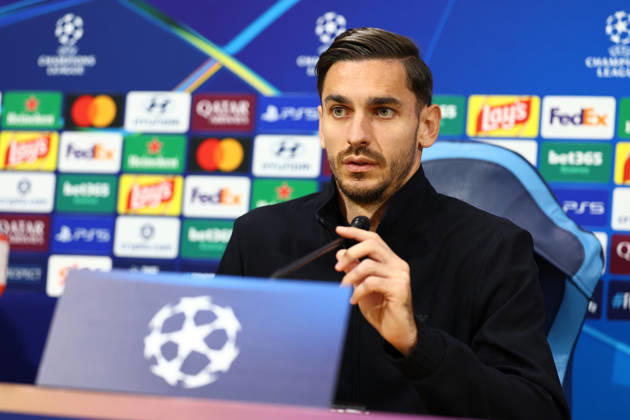 Napoli’s goalkeeper Alex Meret During the Napoli-Bodo Glimt Champions League press conference, PK, Pressekonferenz in the press room at the Diego Armando Maradona Stadium on October 19, 2026.  Copyright: xAlessandroxGarofalo LaPressex
