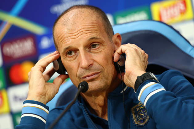 Napoli’s head coach Massimiliano Allegri During the Napoli-Bodo Glimt Champions League press conference, PK, Pressekonferenz in the press room at the Diego Armando Maradona Stadium on October 19, 2026.  Copyright: xAlessandroxGarofalo LaPressex