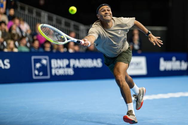 Sadio Doumba of France pictured in action during the European Open ATP, Tennis Herren tennis tournament in Brussels, on 19 October. This year s edition of the tournament is taking place from 17 to 25 October DAVIDxPINTENS  x190297724x