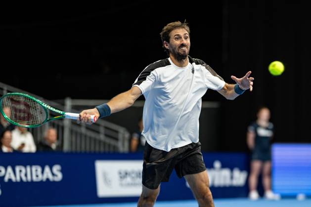 Andres Molteni of Argentina pictured in action during the European Open ATP, Tennis Herren tennis tournament in Brussels, on 19 October. This year s edition of the tournament is taking place from 17 to 25 October DAVIDxPINTENS  x190298106x