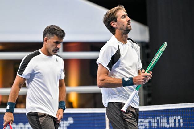 Maximo Gonzalez of Argentina, Andres Molteni of Argentina pictured during the European Open ATP, Tennis Herren tennis tournament in Brussels, on 19 October. This year s edition of the tournament is taking place from 17 to 25 October DAVIDxPINTENS  x190298318x