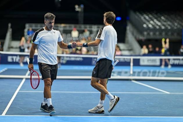 Maximo Gonzalez of Argentina, Andres Molteni of Argentina pictured during the European Open ATP, Tennis Herren tennis tournament in Brussels, on 19 October. This year s edition of the tournament is taking place from 17 to 25 October DAVIDxPINTENS  x190303395x
