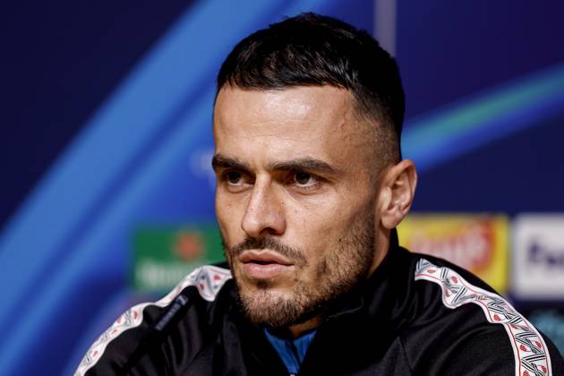 PORTO , 19-10-2026 , Estadio do Dragao , season 2026 2027 , UEFA Champions League football , press conference, PK, Pressekonferenz PSV , Picture shows PSV Player Filip Kostic during the press conference Press conference and training PSV  x208819910x Copyright:
