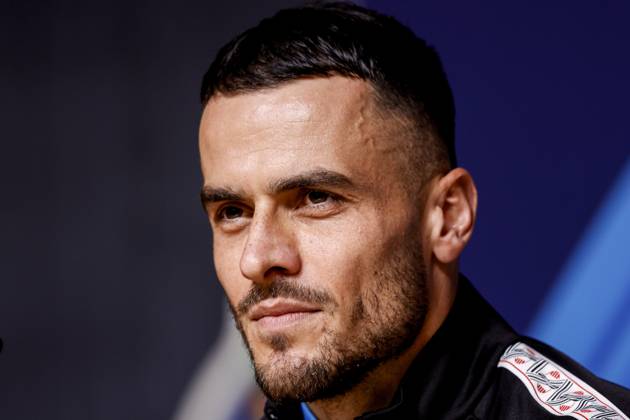 PORTO , 19-10-2026 , Estadio do Dragao , season 2026 2027 , UEFA Champions League football , press conference, PK, Pressekonferenz PSV , Picture shows PSV Player Filip Kostic during the press conference Press conference and training PSV  x208819911x Copyright: