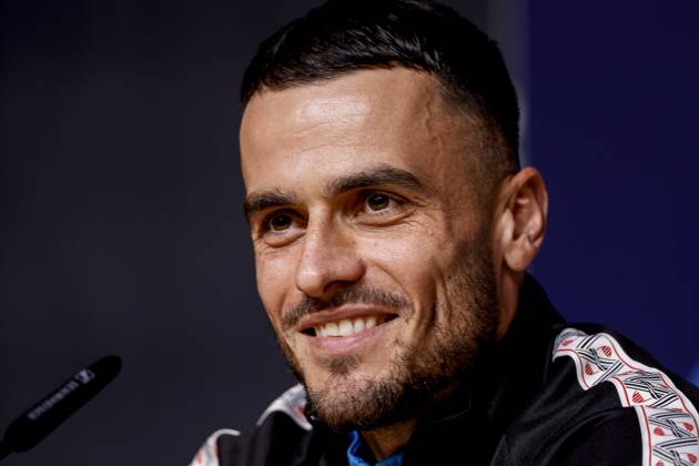 PORTO , 19-10-2026 , Estadio do Dragao , season 2026 2027 , UEFA Champions League football , press conference, PK, Pressekonferenz PSV , Picture shows PSV Player Filip Kostic during the press conference Press conference and training PSV  x208819913x Copyright: