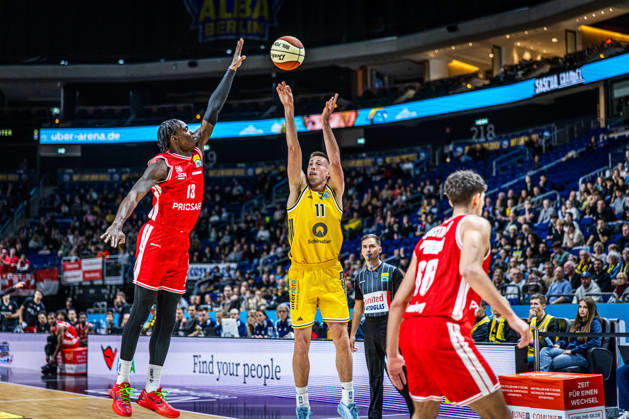 Basketball Berlin 19.10.2026 Saison 2026 2027 Netto BBL Pokal Achtelfinale Alba Berlin - BMA365 Bamberg Baskets Joe Wieskamp (Alba Berlin, No.11)