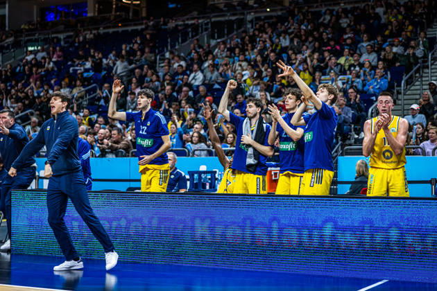Basketball Berlin 19.10.2026 Saison 2026 2027 Netto BBL Pokal Achtelfinale Alba Berlin - BMA365 Bamberg Baskets Jubel Alba