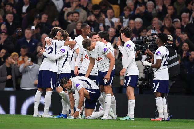 Tottenham Hotspur v Coventry City, Premier League GOAL CELEBRATION Tottenham Hotspur Midfielder James Maddison 10 makes it 1-0 during the Premier League match between Tottenham Hotspur and Coventry City at Tottenham Hotspur Stadium, London, UK on 19 October 2026. London Tottenham Hotspur Stadium London UK Editorial use only DataCo restrictions apply See www.football-dataco.com , Copyright: xChrisxFoxwellx PSI-25020-0021