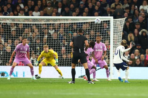 James Maddison of Tottenham Hotspur scores a goal to make the score 1-0. Tottenham Hotspur v Coventry City, Premier League, Football, Tottenham Hotspur Stadium, London, UK - 19 Oct 2026London Tottenham Hotspur Stadium United Kingdom EDITORIAL USE ONLY No use with unauthorised audio, video, data, fixture lists, club league logos or live services. Online in-match use limited to 120 images, no video emulation. No use in betting, games or single club league player publications. Copyright: xKieranxMcManus Shutterstockx 17224794ci