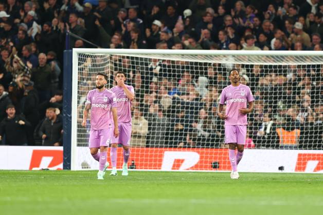 Matt Grimes of Coventry City (L), Bobby Thomas of Coventry City (C) and Ethan Pinnock of Coventry City (R) shows a look of dejection after James Maddison of Tottenham Hotspur scores a goal to make the score 1-0. Tottenham Hotspur v Coventry City, Premier League, Football, Tottenham Hotspur Stadium, London, UK - 19 Oct 2026London Tottenham Hotspur Stadium United Kingdom EDITORIAL USE ONLY No use with unauthorised audio, video, data, fixture lists, club league logos or live services. Online in-match use limited to 120 images, no video emulation. No use in betting, games or single club league player publications. Copyright: xKieranxMcManus Shutterstockx 17224794cj