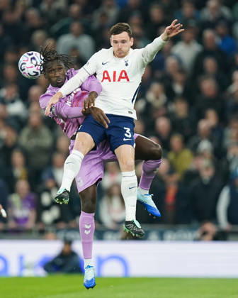 Tottenham Hotspur v Coventry City, Premier League Sidiki Chérif of Coventry City and Andrew Robertson of Tottenham Hotspur battling for the ball during the Tottenham Hotspur v Coventry City Premier League match at the Tottenham Hotspur Stadium, London, England on 19 October 2026 Credit: Dylan Hepworth Every Second Media Editorial use only. All images are copyright Every Second Media Limited. No images may be reproduced without prior permission. All rights reserved. Premier League and Football League images are subject to licensing agreements with Football DataCo Limited. see https: www.football-dataco.com Copyright: xIMAGO EveryxSecondxMediax ESM-2235-0029 DylanxHepworthx xEveryxSecondxMediax