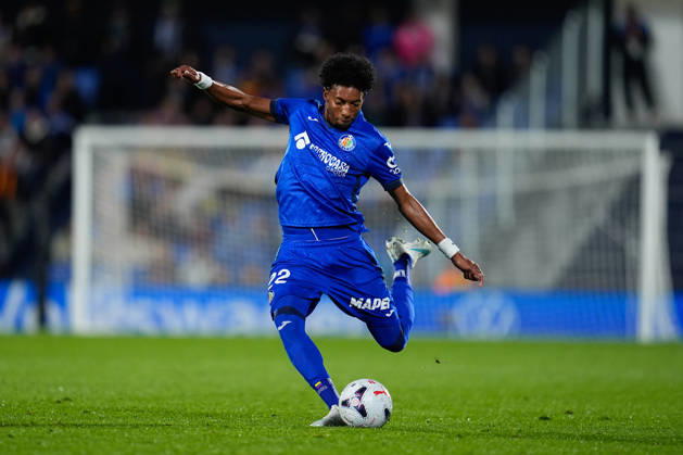 October 19, 2026, Getafe, Madrid, Spain: Johan Mojica of Getafe CF kicks the ball during the Spanish League, LaLiga EA Sports, football match between Getafe CF and Rayo Vallecano at Coliseum de Getafe stadium on October 19, 2026, in Getafe, Spain. Getafe CF V Rayo Vallecano - LaLiga EA Sports  - ZUMAa181 20261019_zaa_a181_032 Copyright: xDennisxAgyemanx