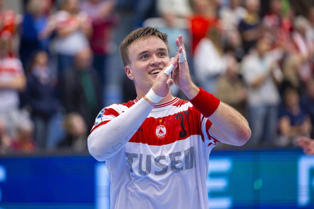 19.10.2026, 8. Spieltag der 2. Handball-Bundesliga, TuSEM Essen - TV Emsdetten. Max Neuhaus (TuSEM Essen) bejubelt den Sieg. Essen Am Hallo NRW Deutschland xRHR-FOTO DEx Copyright: DennisxEwert RHR-FOTOx RHR-FOTO DE