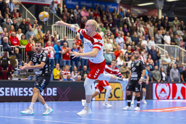 19.10.2026, 8. Spieltag der 2. Handball-Bundesliga, TuSEM Essen - TV Emsdetten. Oskar Kostuj (TuSEM Essen). Essen Am Hallo NRW Deutschland xRHR-FOTO DEx Copyright: DennisxEwert RHR-FOTOx RHR-FOTO DE