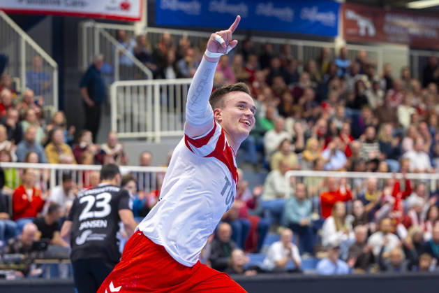 19.10.2026, 8. Spieltag der 2. Handball-Bundesliga, TuSEM Essen - TV Emsdetten. Max Neuhaus (TuSEM Essen) jubelt. Essen Am Hallo NRW Deutschland xRHR-FOTO DEx Copyright: DennisxEwert RHR-FOTOx RHR-FOTO DE